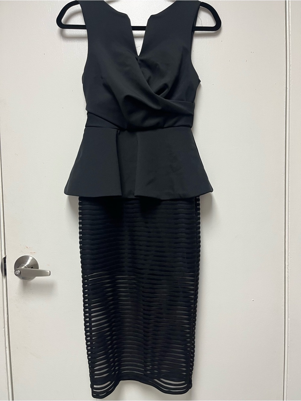 Mustard Seed Black Peplum Midi Dress